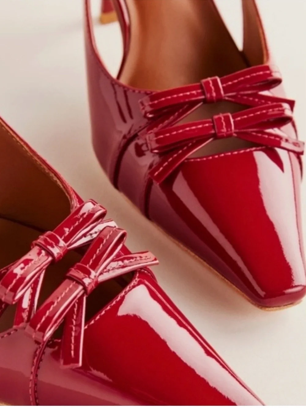 Reformation Red Noreen Slingback Pump heels